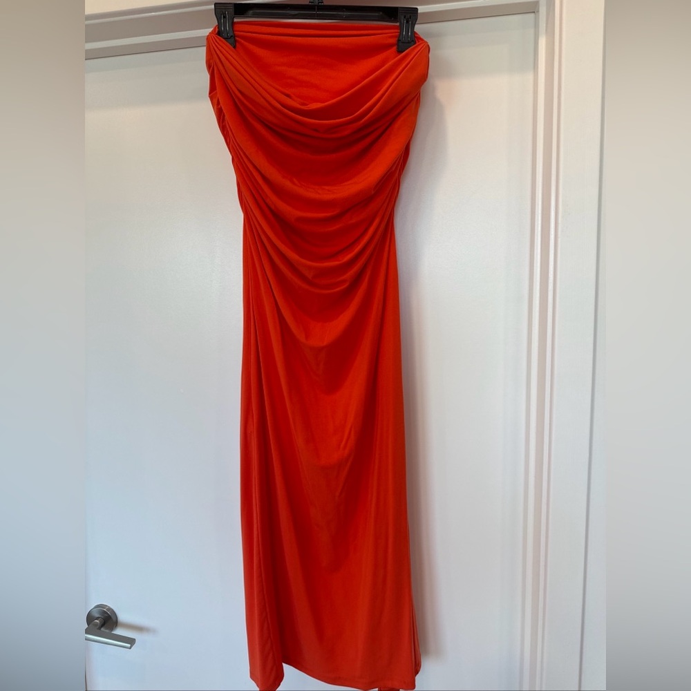 Paris Georgia Strapless Orange Dress